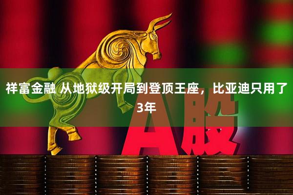 祥富金融 从地狱级开局到登顶王座,比亚迪只用了3年